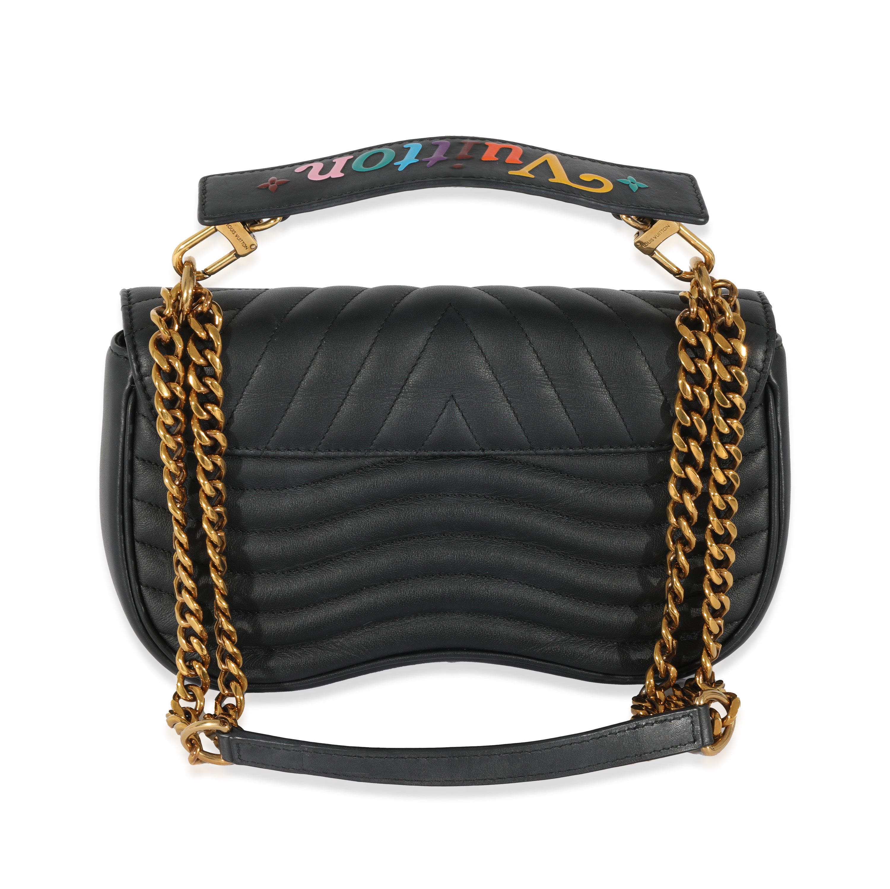 Louis Vuitton Louis Vuitton Black Leather New Wave Chain Bag MM