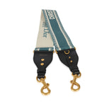 Christian Dior Blue Canvas Logo Embroidered Strap