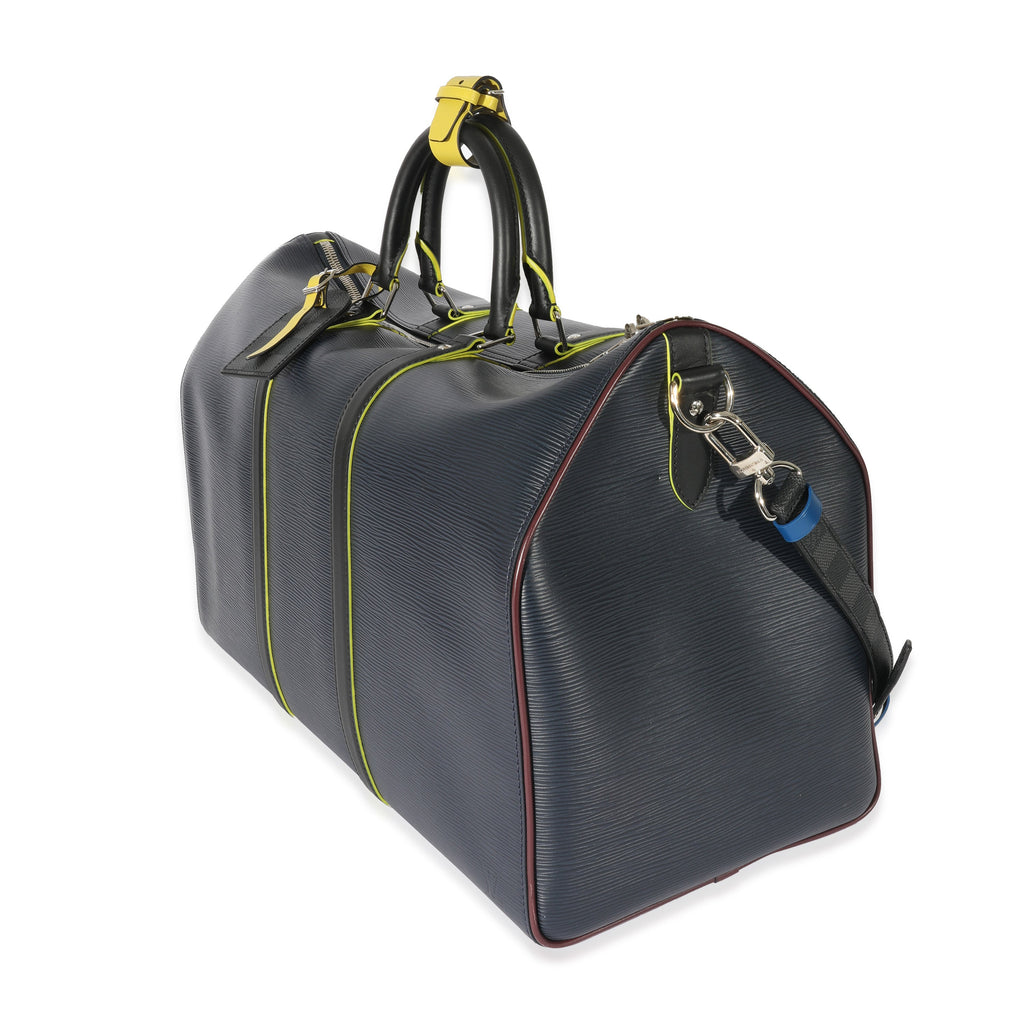 Louis Vuitton Marine Epi Leather Patchwork Graphite Keepall 50