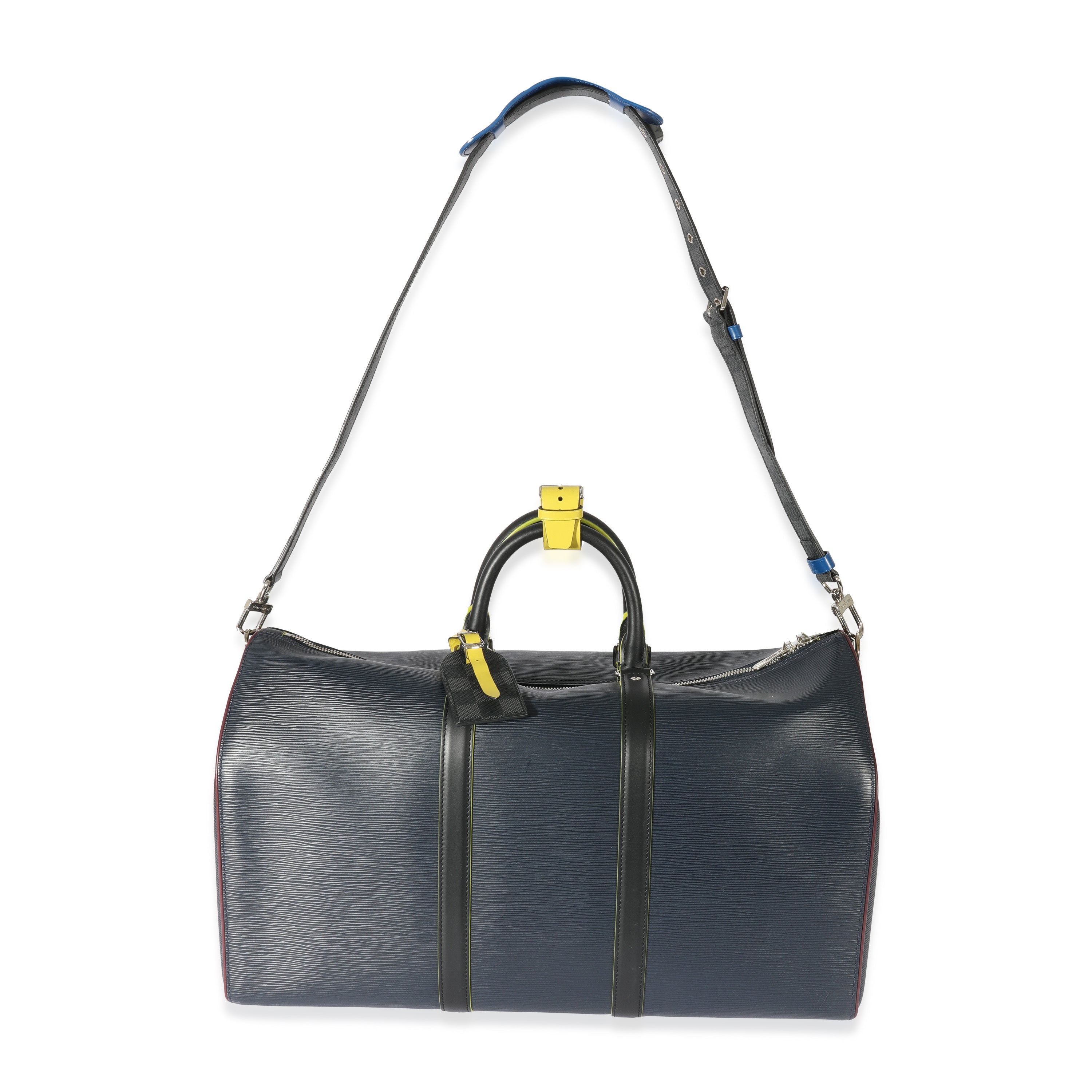 Louis Vuitton Marine Epi Leather Patchwork Graphite Keepall 50