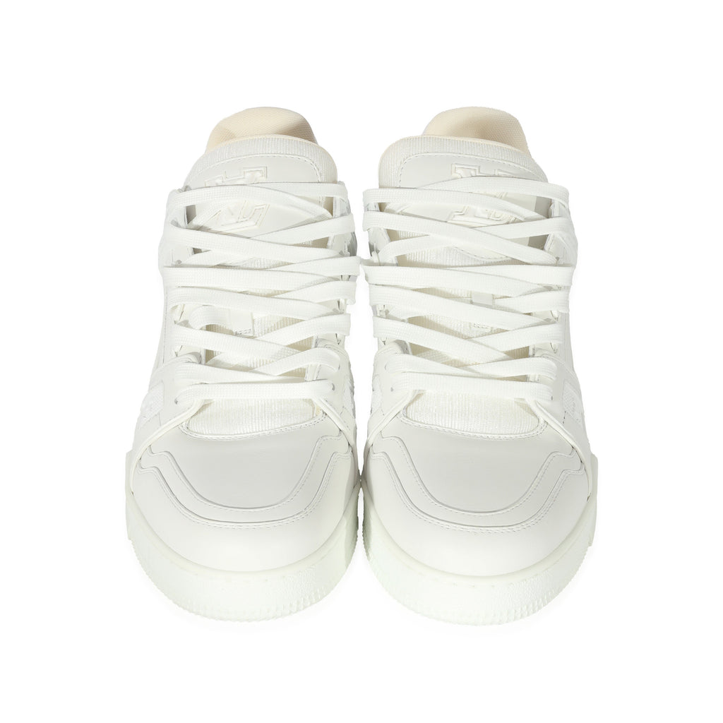 Louis Vuitton Louis Vuitton White Leather LV Trainer Sneaker