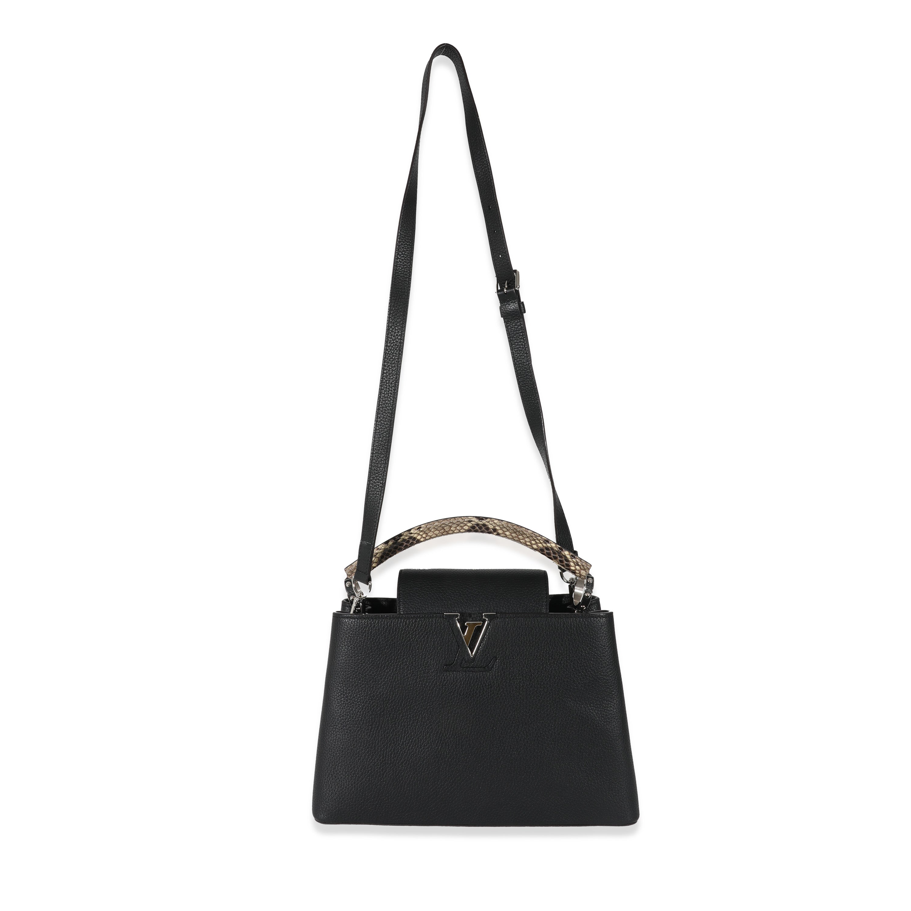 Louis Vuitton Louis Vuitton Black Taurillon Python Capucines PM