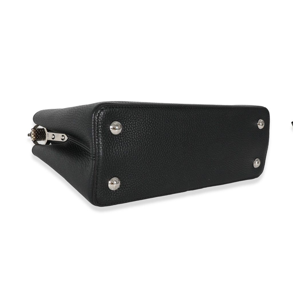 Louis Vuitton Louis Vuitton Black Taurillon Python Capucines PM