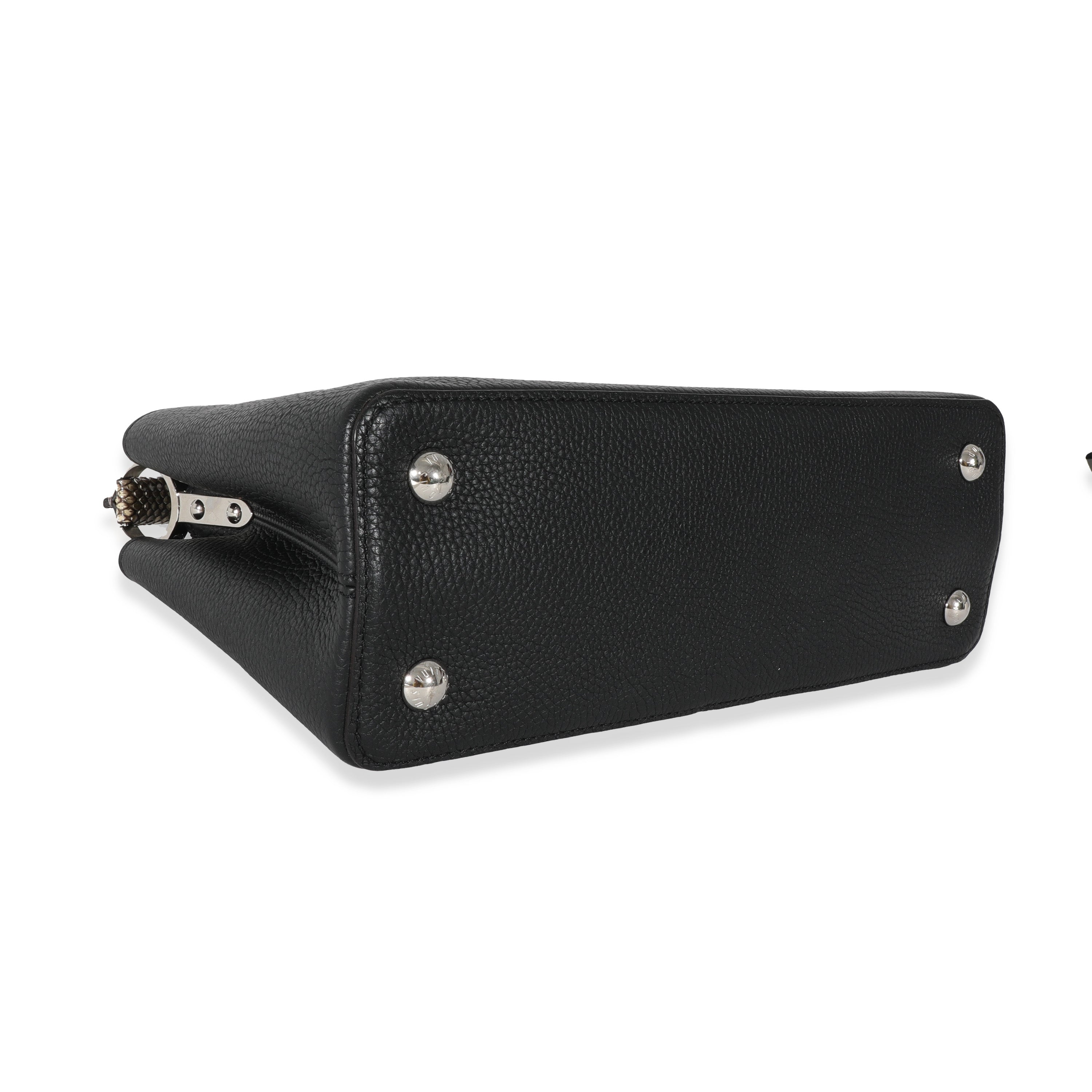 Louis Vuitton Louis Vuitton Black Taurillon Python Capucines PM