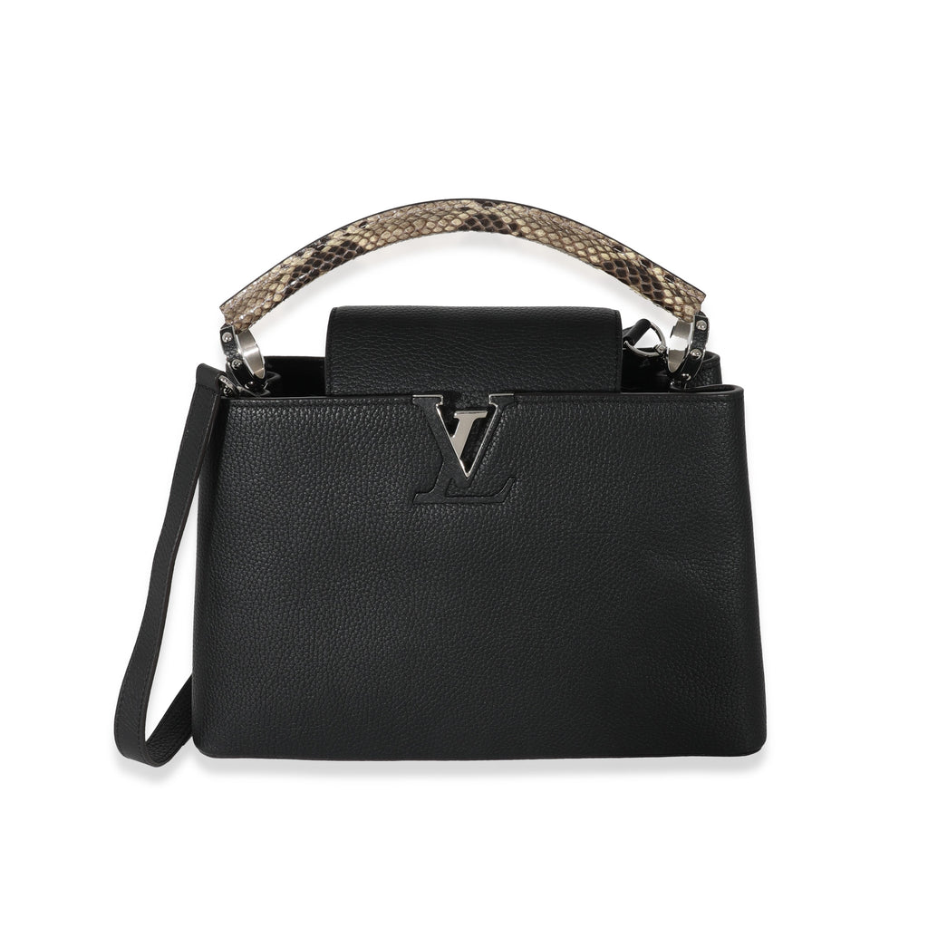 Louis Vuitton Louis Vuitton Black Taurillon Python Capucines PM