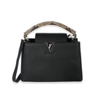 Louis Vuitton Louis Vuitton Black Taurillon Python Capucines PM