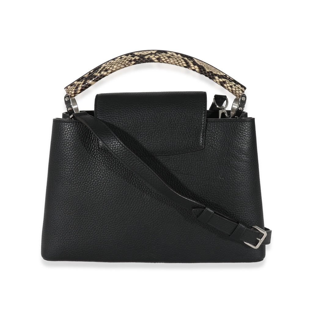 Louis Vuitton Louis Vuitton Black Taurillon Python Capucines PM
