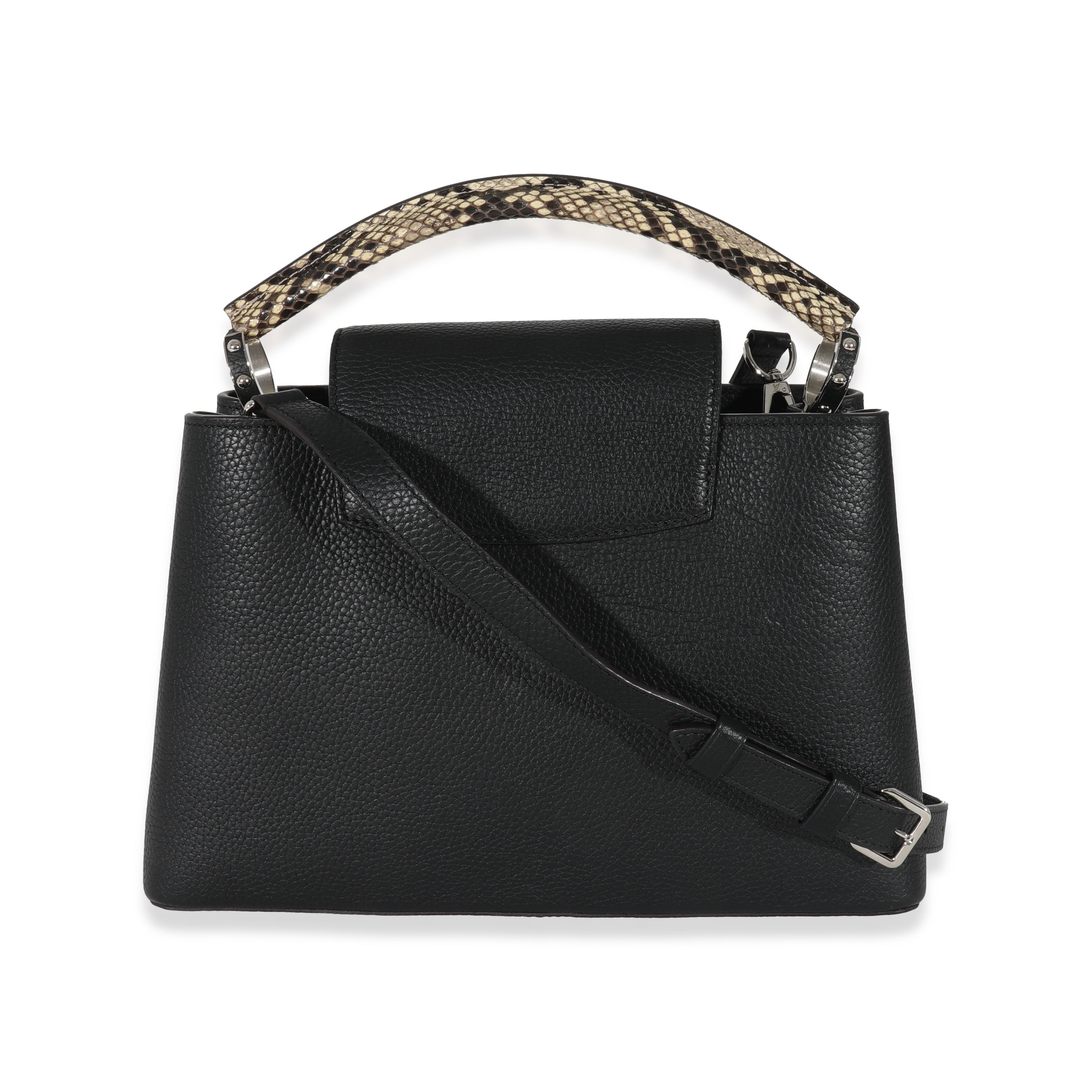 Louis Vuitton Louis Vuitton Black Taurillon Python Capucines PM