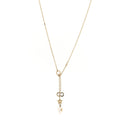 Christian Dior Crystal Pearl CD Shiny-D Tribal Long Necklace Gold