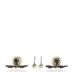 Christian Dior Crystal Pearl Butterfly Drop Earrings Silver