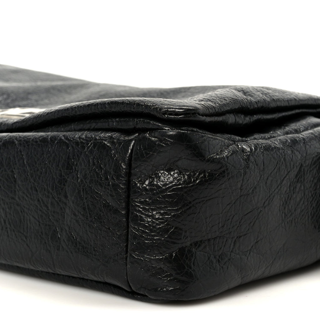 Balenciaga Arena Calfskin Small Monaco Flap Bag Black