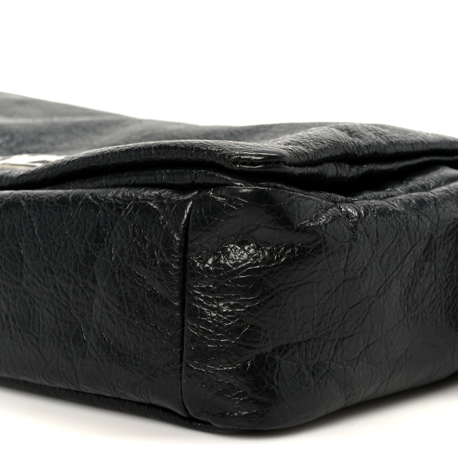 Balenciaga Arena Calfskin Small Monaco Flap Bag Black