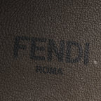 Fendi Fabric Jacquard Vitello FF Domino 50mm Biker Boots 38 Tobacco Black Sand