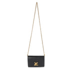 Louis Vuitton Louis Vuitton Black Epi Twist Belt Chain Pouch