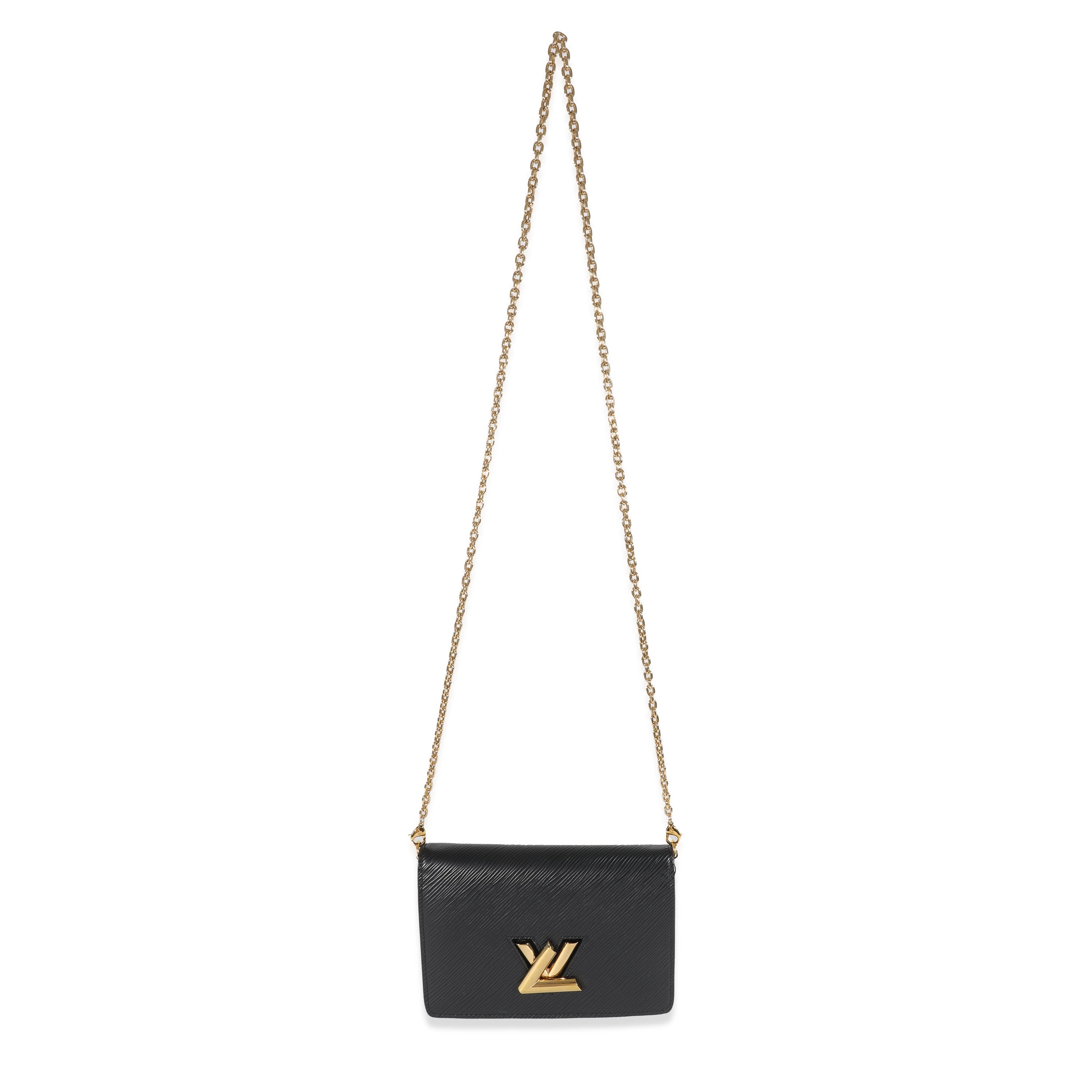 Louis Vuitton Louis Vuitton Black Epi Twist Belt Chain Pouch