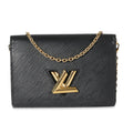 Louis Vuitton Louis Vuitton Black Epi Twist Belt Chain Pouch