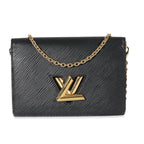 Louis Vuitton Louis Vuitton Black Epi Twist Belt Chain Pouch