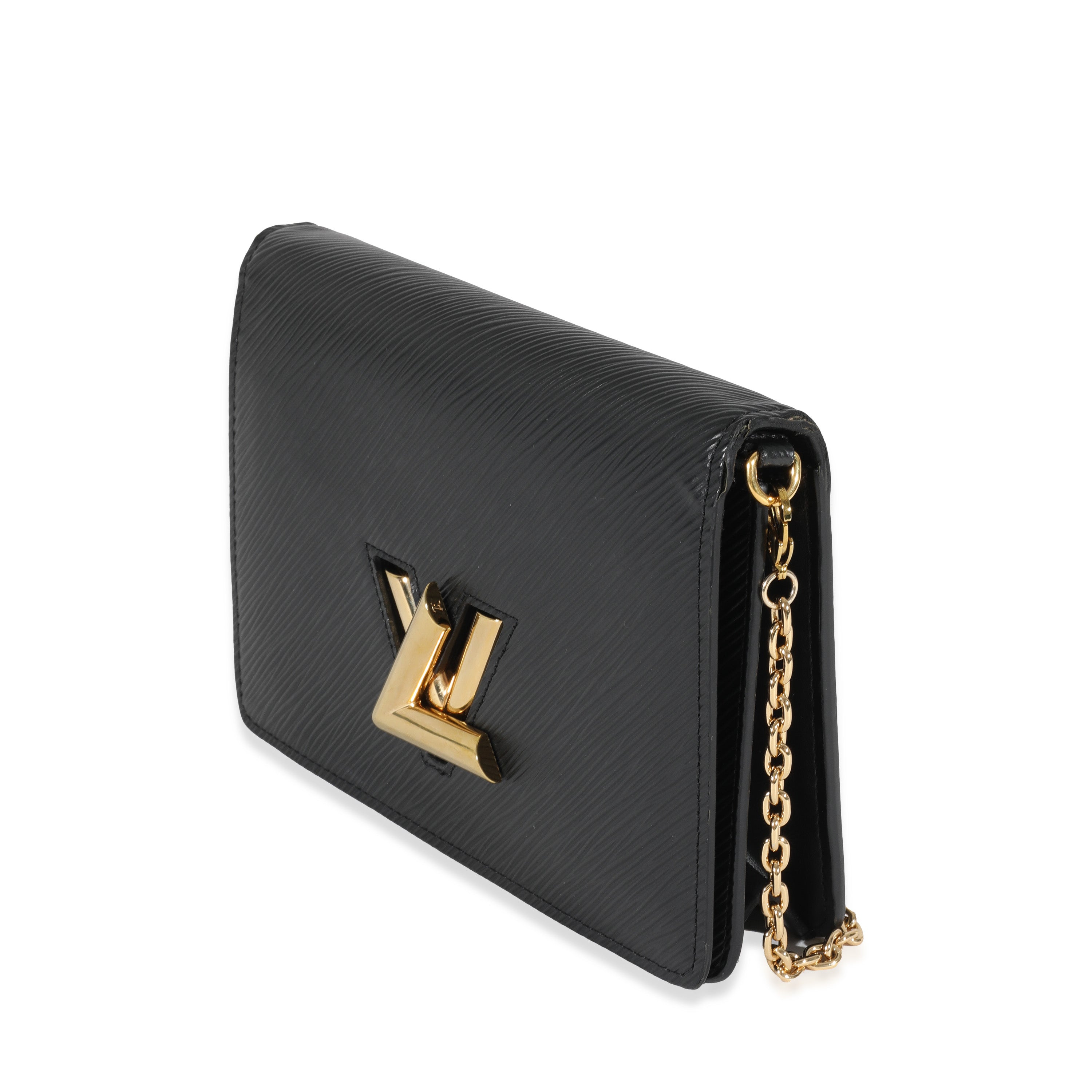 Louis Vuitton Louis Vuitton Black Epi Twist Belt Chain Pouch