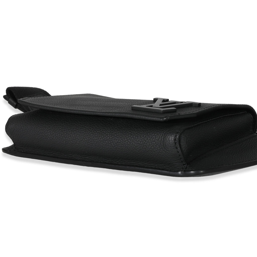 Louis Vuitton Louis Vuitton Black Leather Aerogram Sling Bag