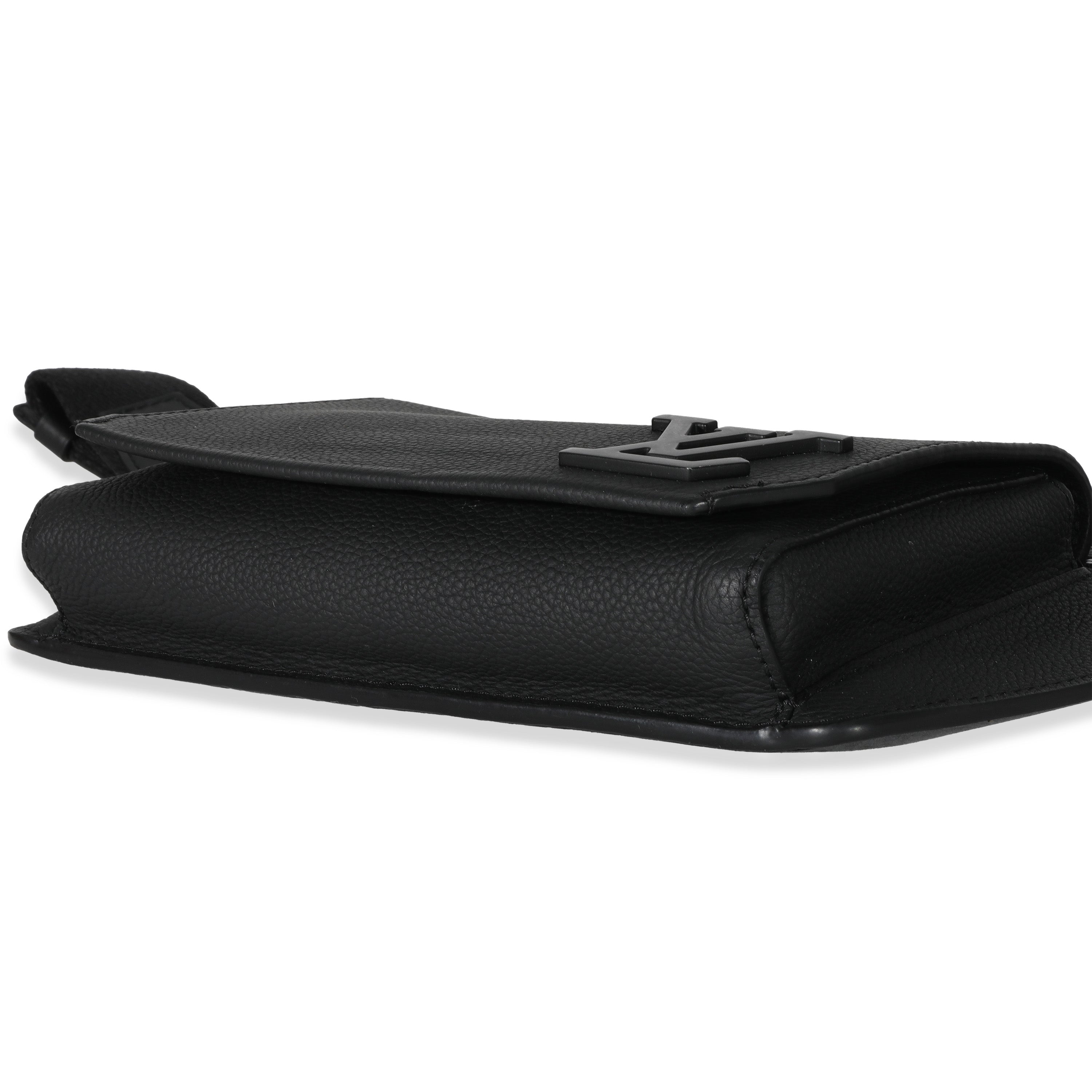 Louis Vuitton Louis Vuitton Black Leather Aerogram Sling Bag