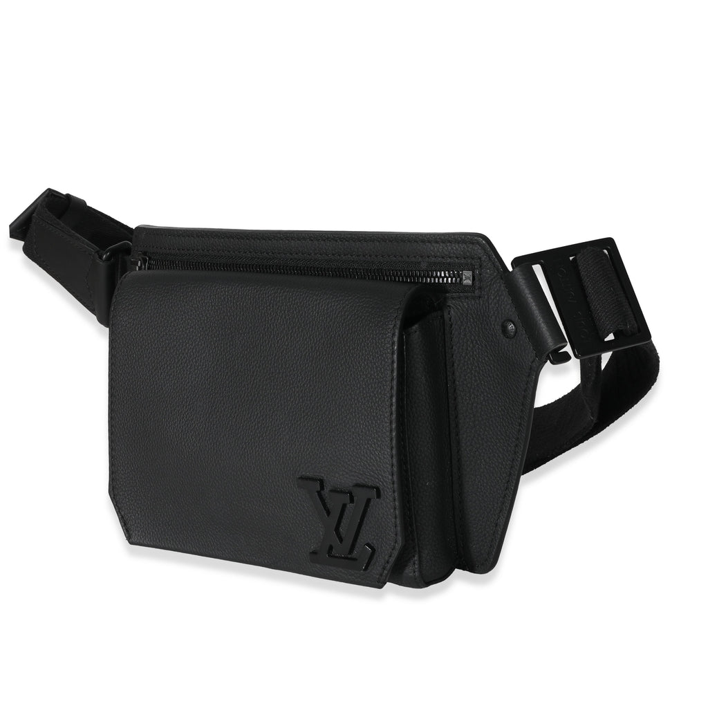 Louis Vuitton Louis Vuitton Black Leather Aerogram Sling Bag