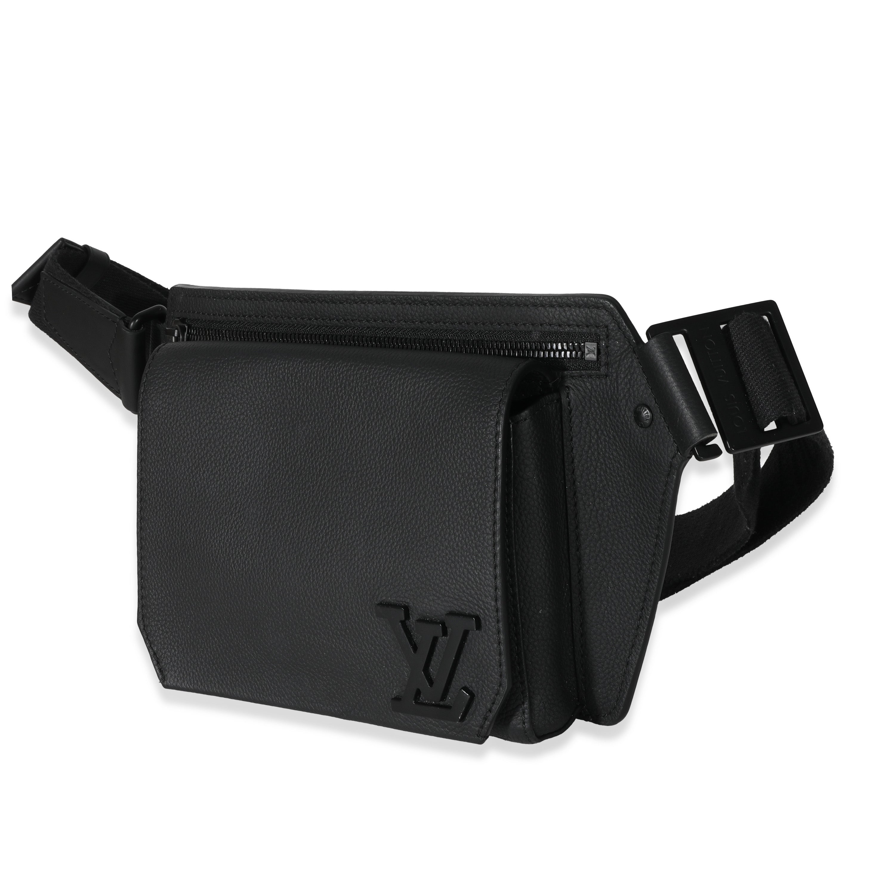 Louis Vuitton Louis Vuitton Black Leather Aerogram Sling Bag