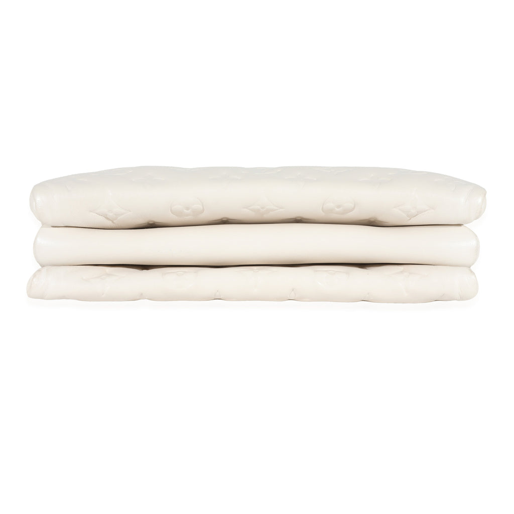 Louis Vuitton Louis Vuitton Cream Puffy Lambskin Monogram Coussin PM