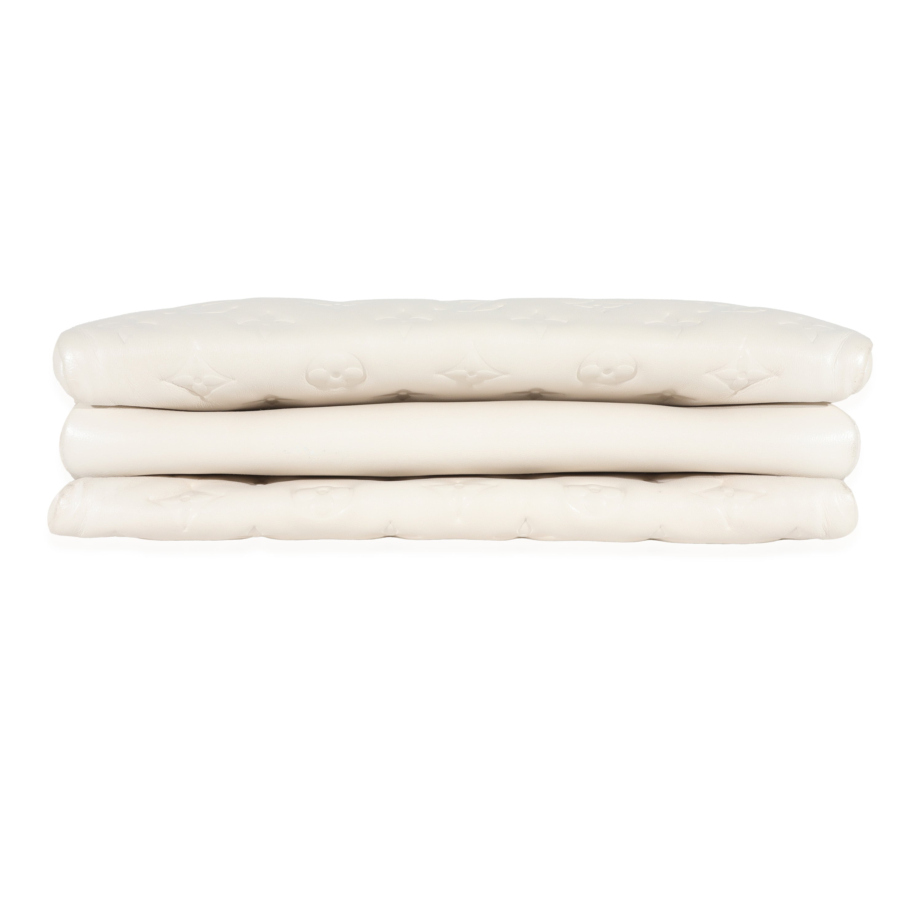 Louis Vuitton Louis Vuitton Cream Puffy Lambskin Monogram Coussin PM