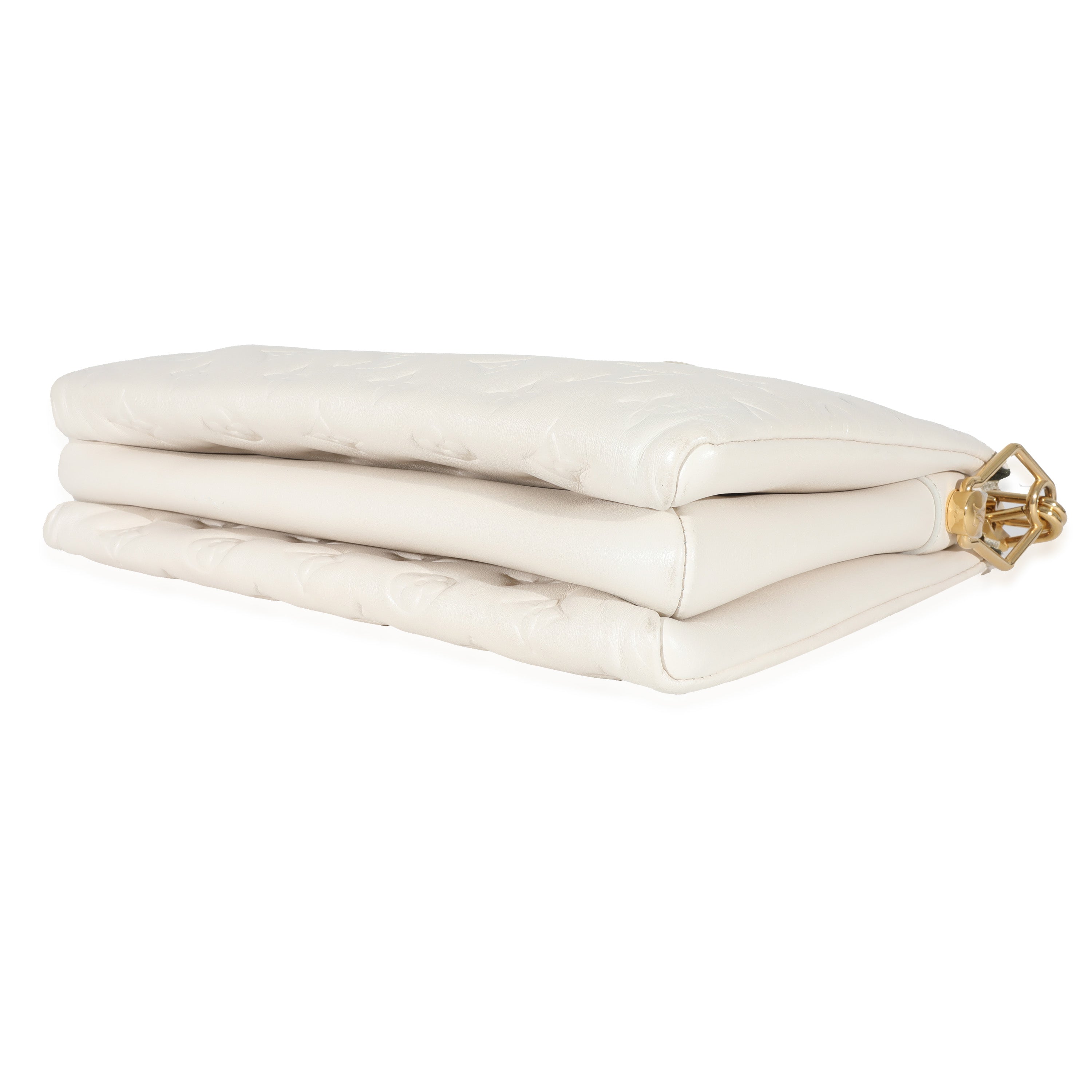 Louis Vuitton Louis Vuitton Cream Puffy Lambskin Monogram Coussin PM