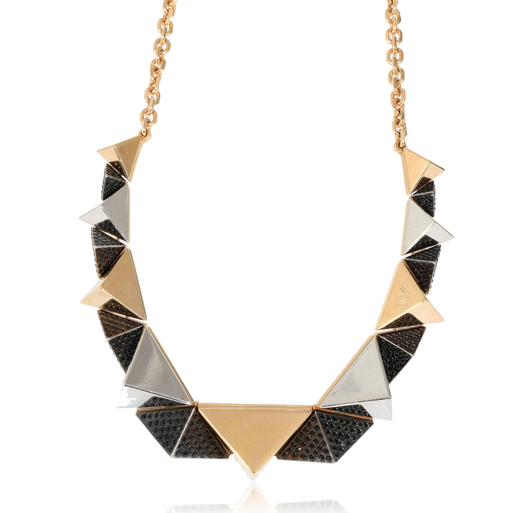 Louis Vuitton Gold Tone Pyramid Stud Necklace
