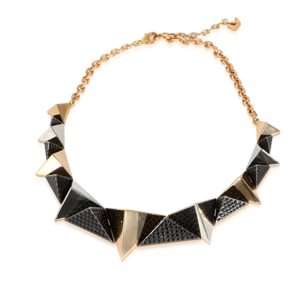 Louis Vuitton Gold Tone Pyramid Stud Necklace