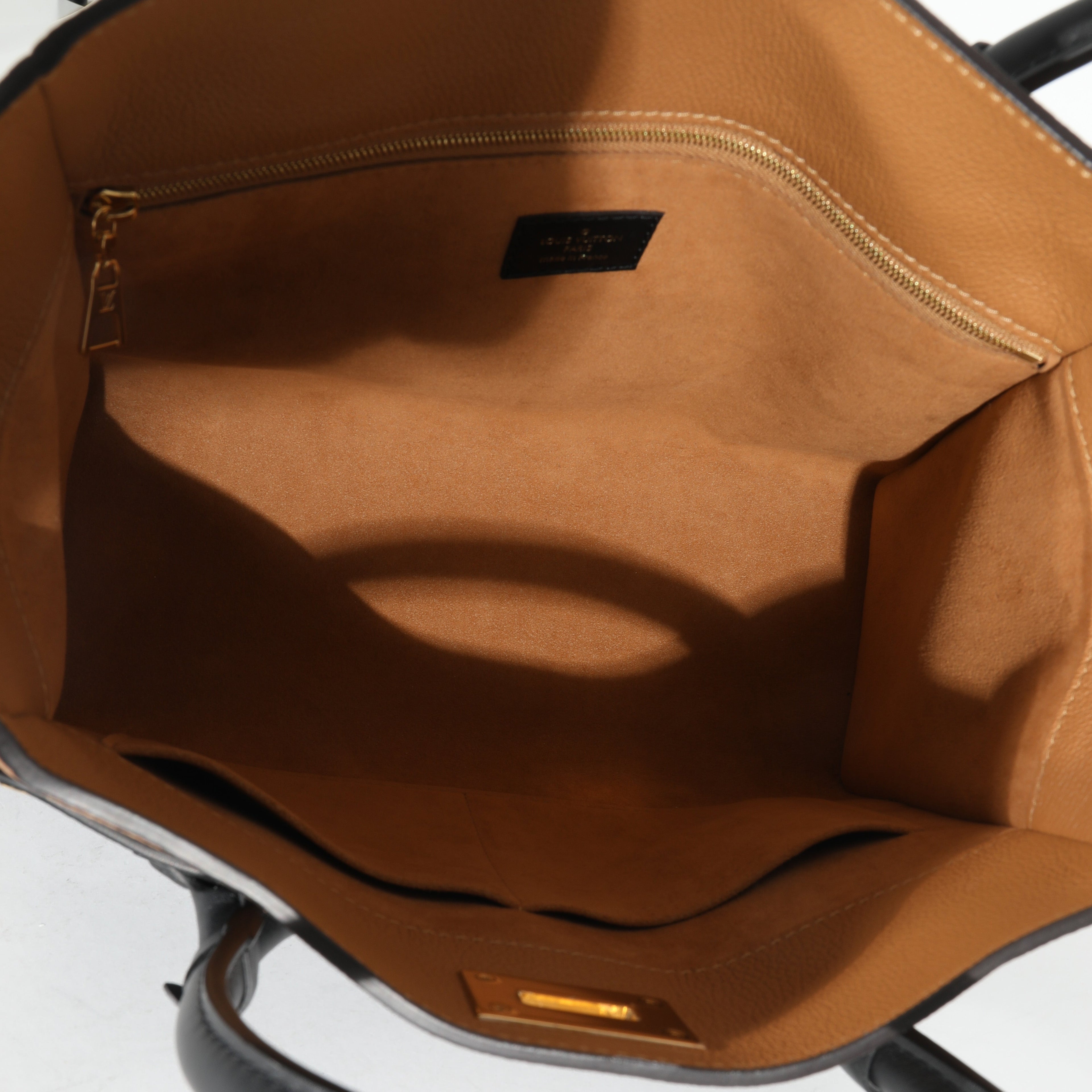 Louis Vuitton Louis Vuitton Black & Tan Calfskin And Monogram Canvas On My Side MM