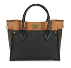 Louis Vuitton Louis Vuitton Black & Tan Calfskin And Monogram Canvas On My Side MM