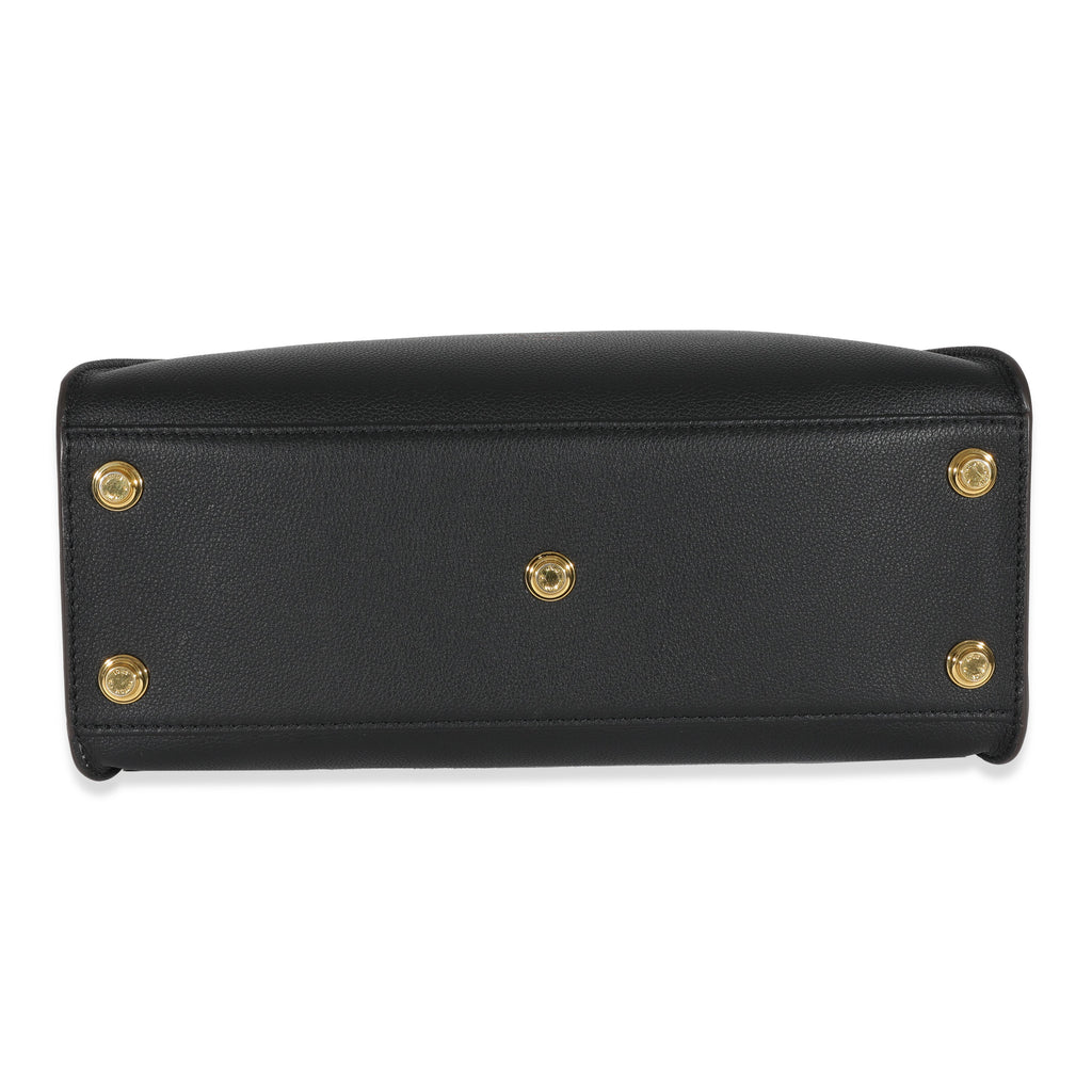 Louis Vuitton Louis Vuitton Black & Tan Calfskin And Monogram Canvas On My Side MM