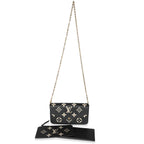 Louis Vuitton Louis Vuitton Black Beige Monogram Empreinte Félicie Pochette