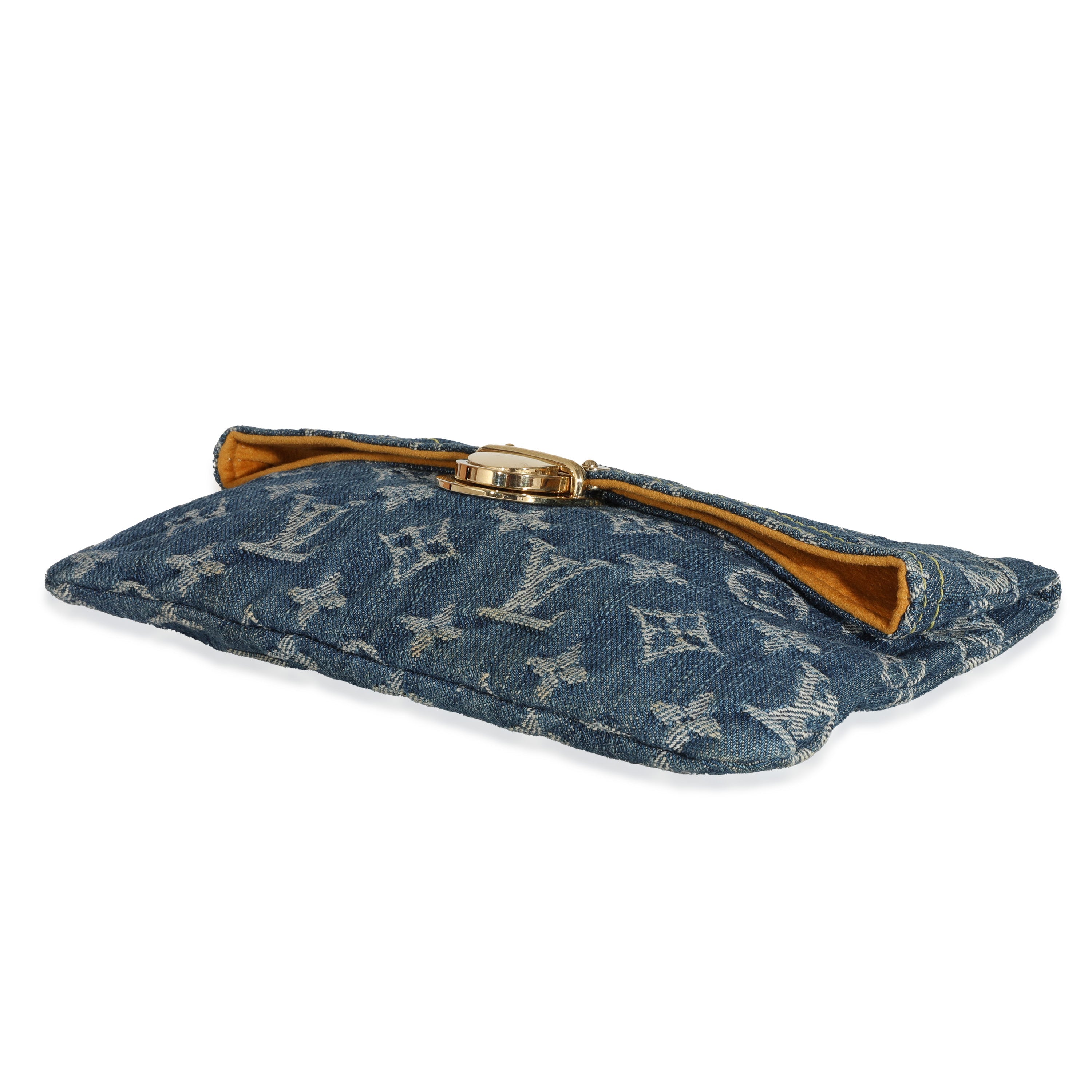 Louis Vuitton Louis Vuitton Blue Monogram Denim Plat Pochette