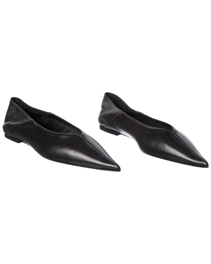 Saint Laurent Carolyn Leather Flat (Authentic Pre-Loved)
