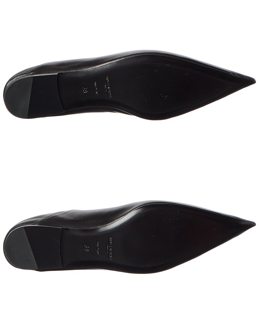 Saint Laurent Carolyn Leather Flat (Authentic Pre-Loved)
