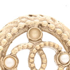 Chanel Pearl CC Round Rope Earrings Gold