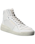 Saint Laurent Leather High-Top Sneaker White 40