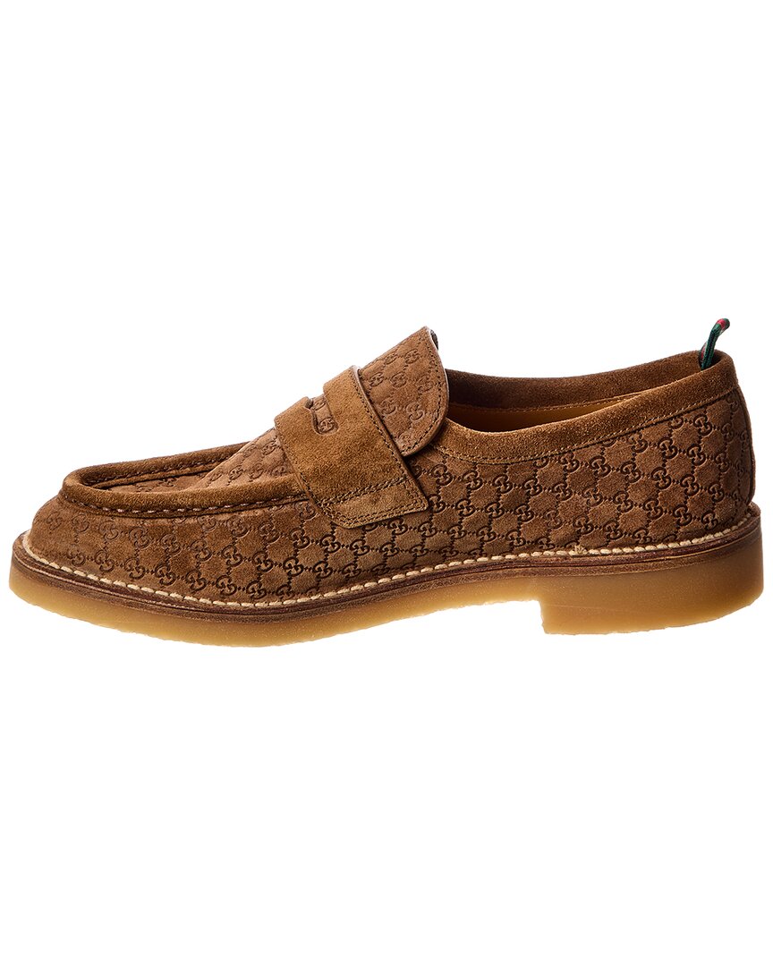 Gucci Gg Web Suede Loafer