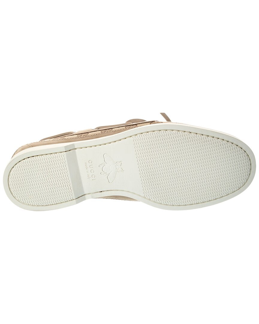 Gucci Interlocking G Canvas & Suede Loafer