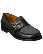 Gucci Gg Buckle Gg Supreme Canvas & Leather Loafer