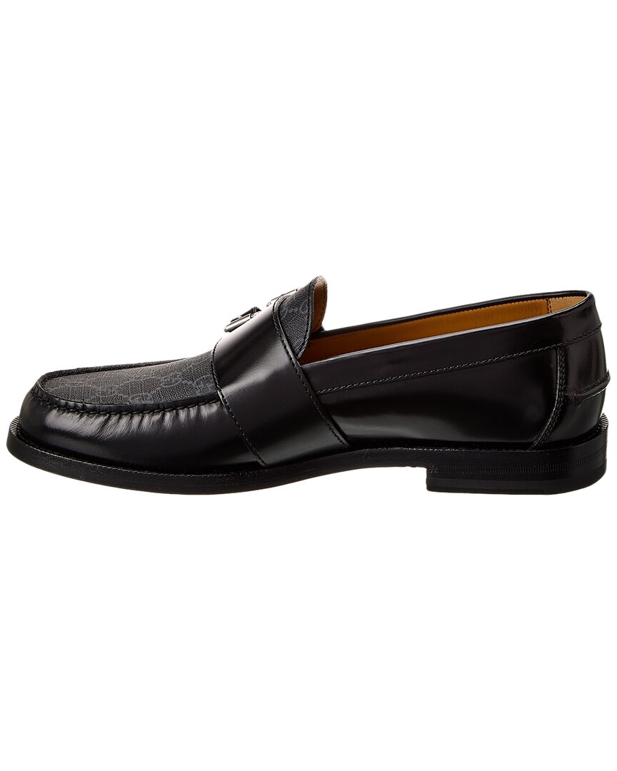 Gucci Gg Buckle Gg Supreme Canvas & Leather Loafer