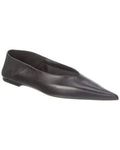 Saint Laurent Carolyn Leather Flat Black