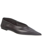 Saint Laurent Carolyn Leather Flat Black