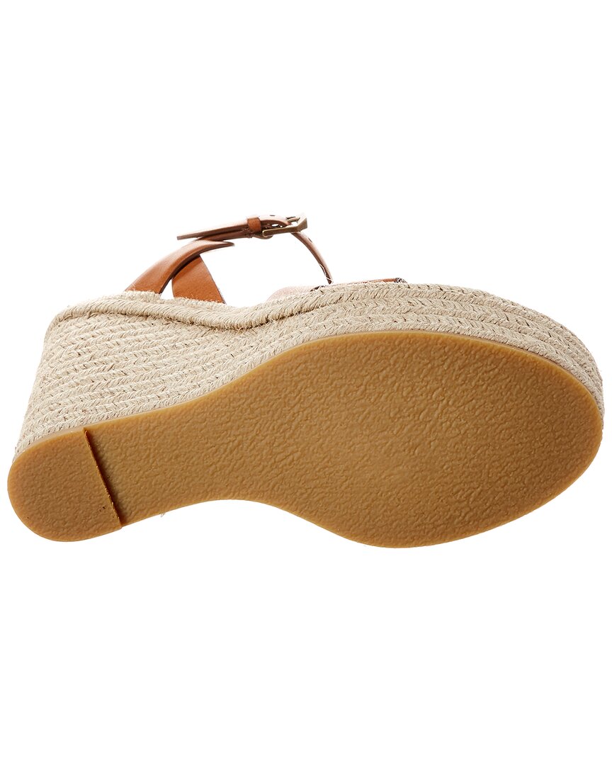 Saint Laurent Tribute 85 Leather Espadrille Wedge Sandal