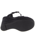 Saint Laurent Tribute 85 Leather Espadrille Wedge Sandal