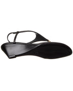 Saint Laurent Cassandre Wedge Leather Thong Sandal