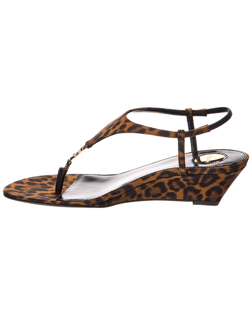 Saint Laurent Cassandra Grosgrain Wedge Sandal